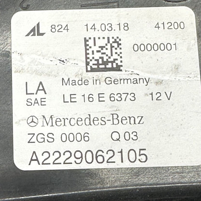A2229062105 MERCEDES BENZ S560 HEADLIGHT LEFT DRIVER S63 LED 2018 2019 2020 OEM A2229062105