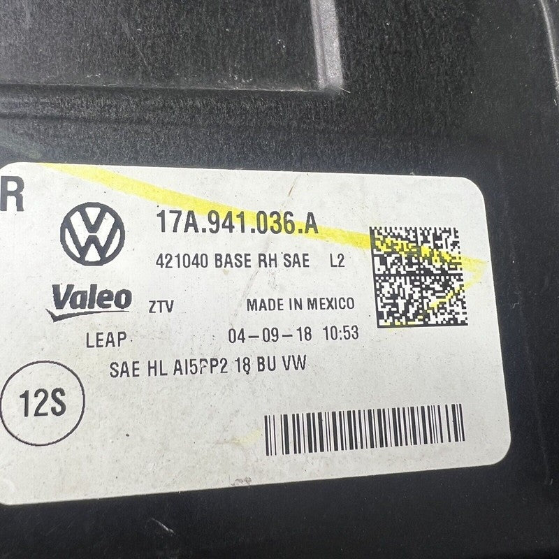 VOLKSWAGEN JETTA HEADLIGHT RIGHT PASSENGER 2019 2020 2021 LED 17A94103