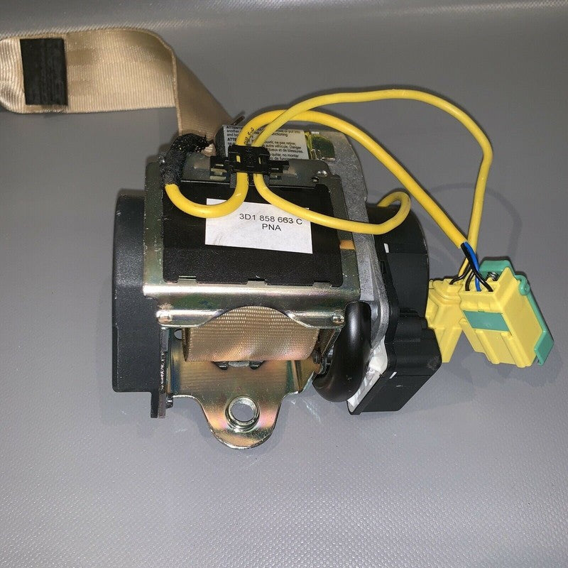 3D1858663C VOLKSWAGEN PHAETON 3D SEAT BELT LEFT FRONT 2004 2005 2006 BEIGE OEM