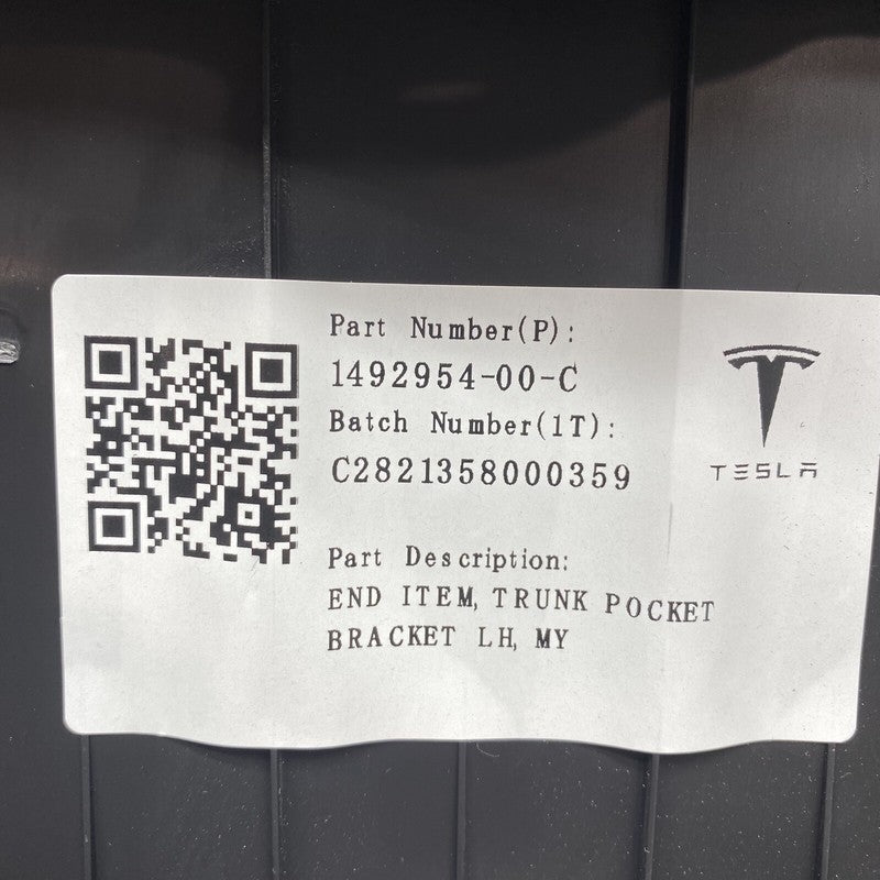 1492954-00-C TESLA MODEL Y TRUNK POCKET LEFT BRACKET 1492954-00-C 2020 2021 2022 OEM