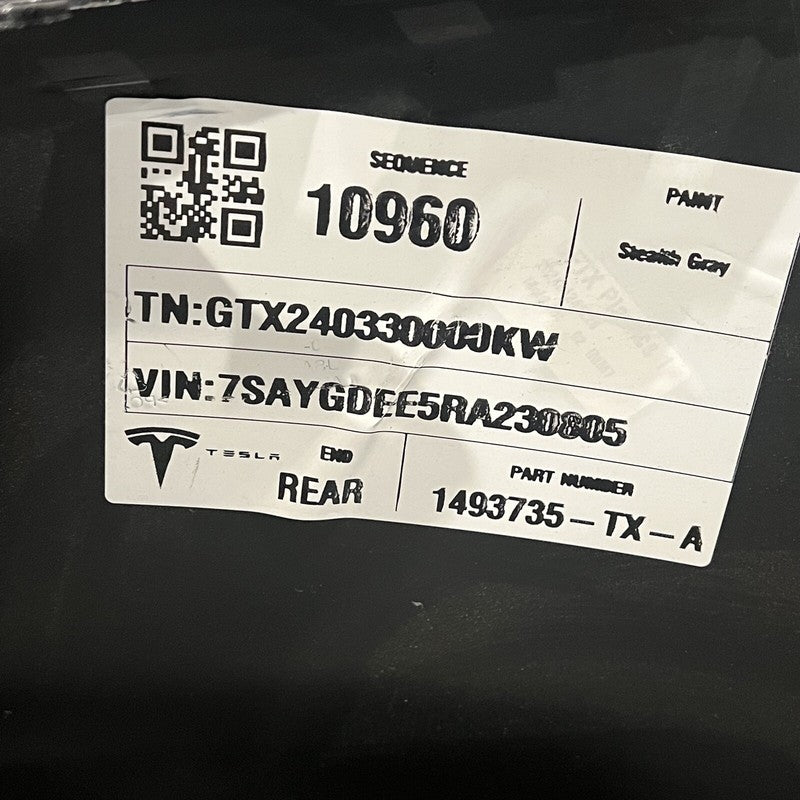 1493735-TX-A TESLA MODEL Y REAR BUMPER 2023 2024 NON SENSOR TYPE OEM 1493735-TX-A