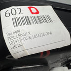 TESLA MODEL X TAIL LIGHT LEFT DRIVER 2016 2017 2018 2019 2020 OEM 1034