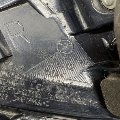 BBN751150 MAZDA 3 HATCHBACK TAIL LIGHT RIGHT PASSENGER BBN751150 2010 2011 2012 2013 OEM