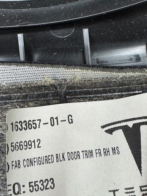 TESLA MODEL S DOOR PANEL RIGHT PASSENGER 2021 2022 2023 OEM 1633657-01