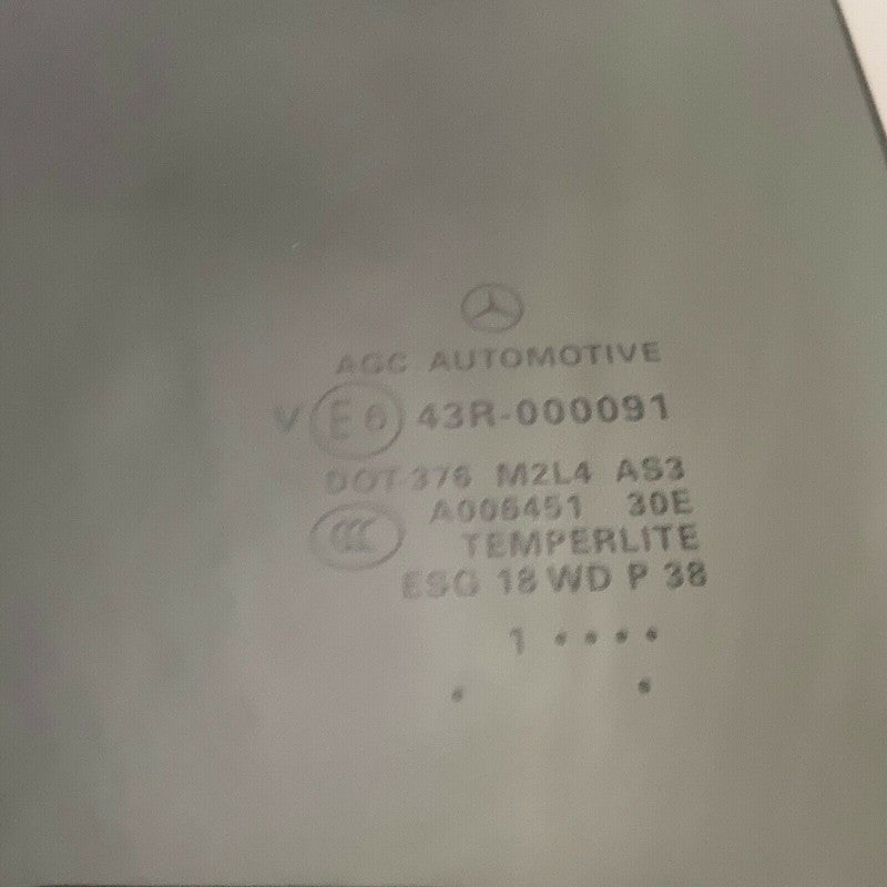 43R-000091 MERCEDES BENZ ML350 LEFT REAR DOOR GLASS ML550 W166 2012 2013 2014 2015 OEM