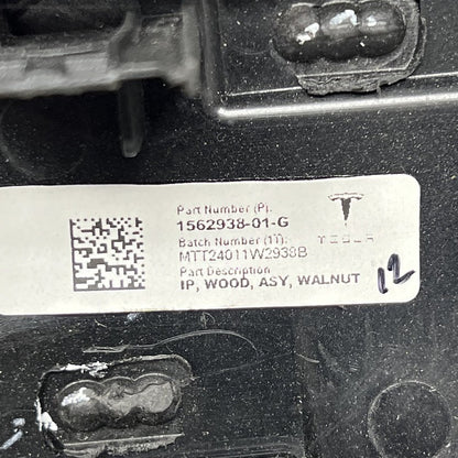 1562938-01-G TESLA MODEL X DASHBOARD INSTRUMENT PANEL DECOR 2021 2022 2023 OEM 1562938-01-G