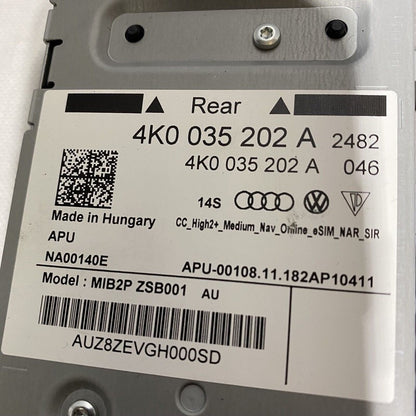 4K0035202A AUDI A6 RADIO CONTROL UNIT A7 4K0035202A 2017 2018 2019 2020 2021 OEM