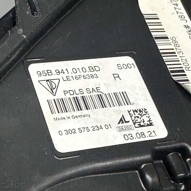 95B941010BD PORSCHE MACAN HEADLIGHT RIGHT PASSENGER FULL LED 2019 2020 2021 95B941010BD