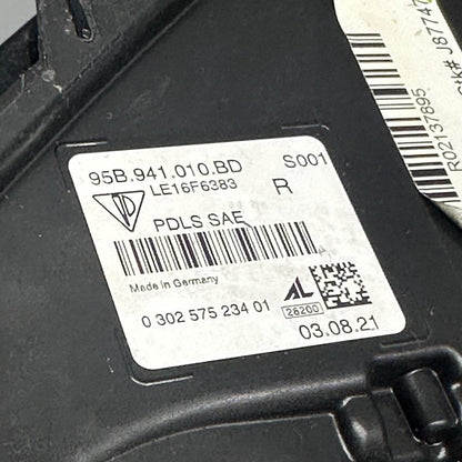 95B941010BD PORSCHE MACAN HEADLIGHT RIGHT PASSENGER FULL LED 2019 2020 2021 95B941010BD