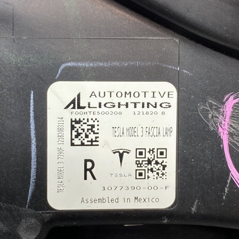 1077390-00-F TESLA MODEL 3 FOG LIGHT RIGHT PASSENGER 2017 18 19 20 21 2022 2 PIN 1077390-00-F