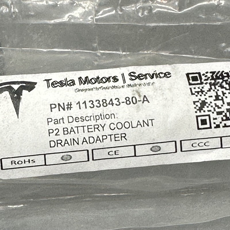 1133843-80-A TESLA MODEL 3 P2 BATTERY COOLANT DRAIN ADOPTER 2017 2018 2019 2020 21 2022 2023