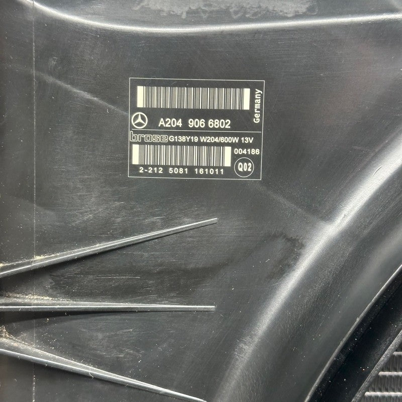 A2049066802 MERCEDES BENZ C250 COOLING RADIATOR FAN 2012 2013 2014 OEM A2049066802