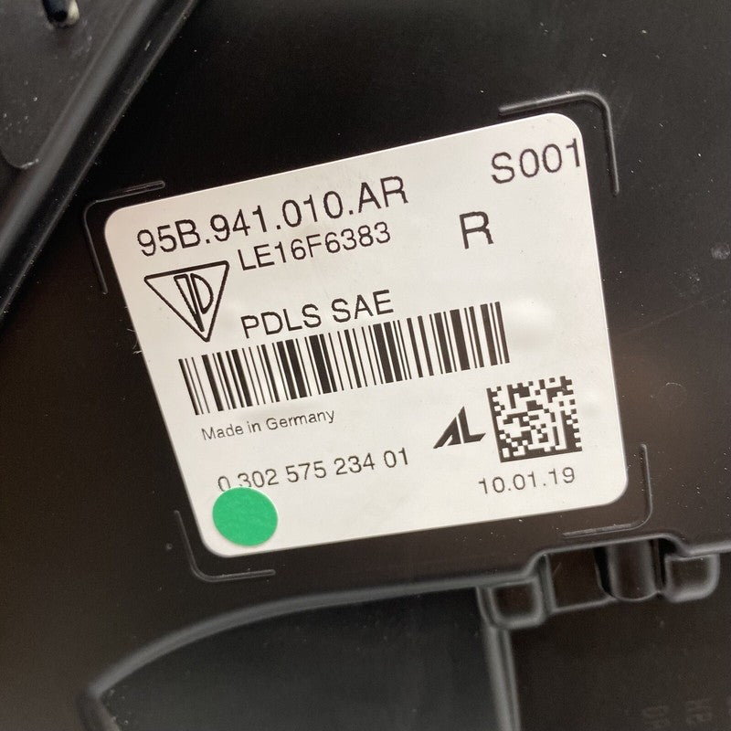 95B941010AR PORSCHE MACAN HEADLIGHT RIGHT PASSENGER 95B941010AR 2019 2020 2021 FULL LED OEM