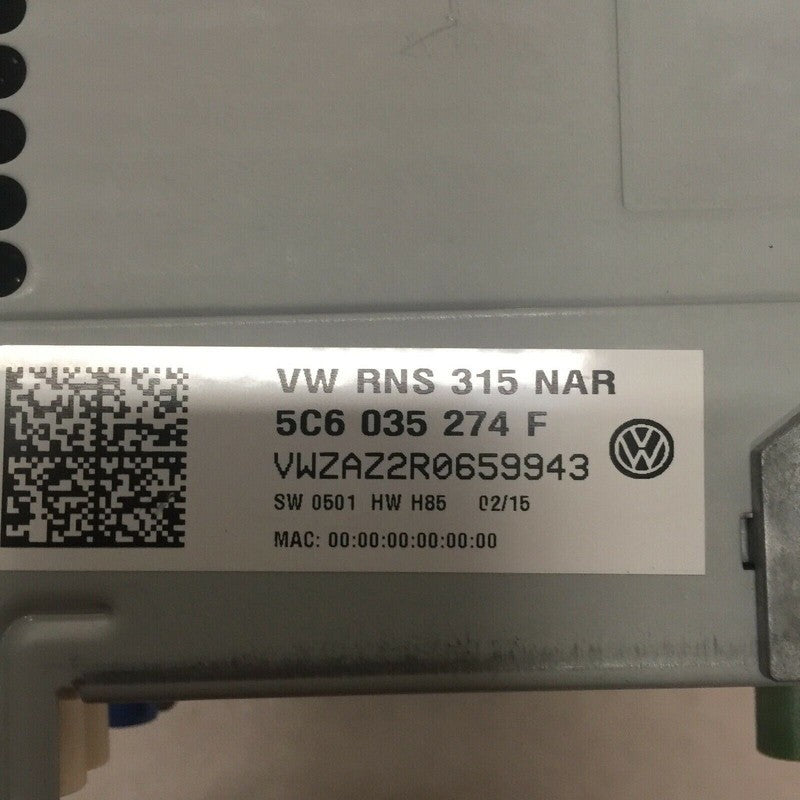 5C6035274F VOLKSWAGEN JETTA NAVIGATION RADIO UNIT 2015 2016 OEM 5C6035274F