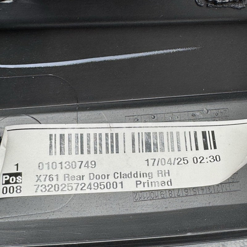 HK8M-274A49-A JAGUAR F-PACE DOOR MOLDING RIGHT REAR 2016 2017 2018 2019 2020 OEM HK8M-274A49-A