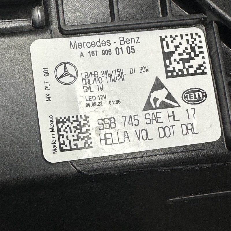 MERCEDES BENZ GLE450 HEADLIGHT LEFT DRIVER GLE350 LED 2020 2021 2022 A