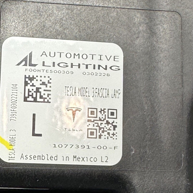 1077391-00-F TESLA MODEL 3 FOG LIGHT LEFT DRIVER 2017 18 19 20 21 22 2023 OEM 1077391-00-F
