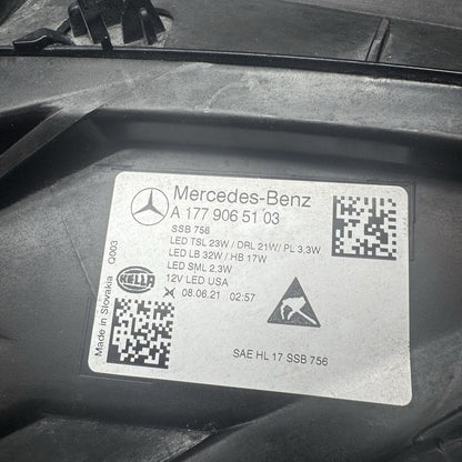 A1779065103 MERCEDES A220 HEADLIGHT LEFT DRIVER 2019 2020 2021 2022 LED OEM A35 A1779065103